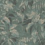 A.S. Creation Vliestapete mit abstraktem Blätter-Dschungel-Motiv in Blau-Grün.