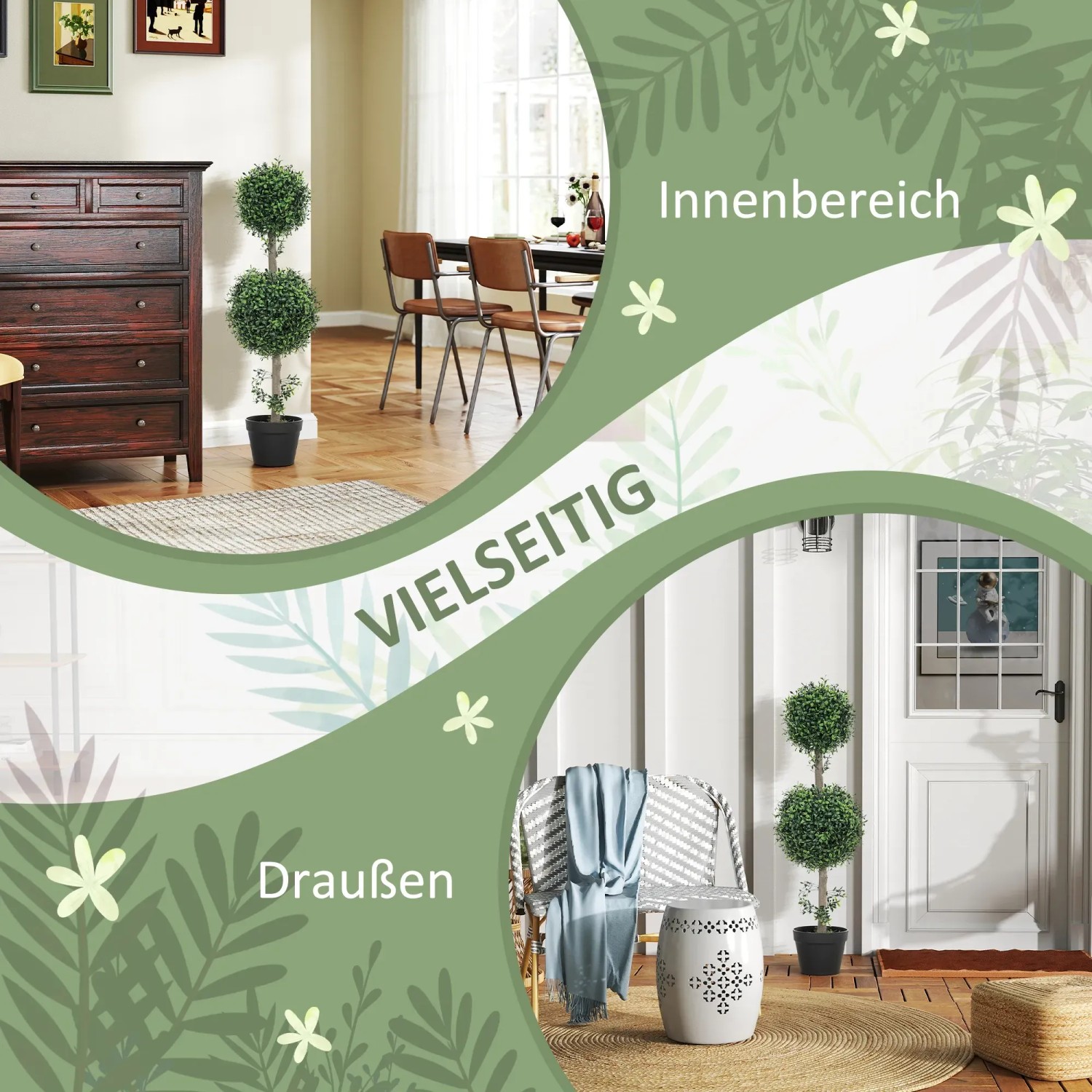 Künstliche Buchsbäume Im 2er-Set – Wetterfest, Pflegeleicht, Ideal Für Garten & Wohnzimmer