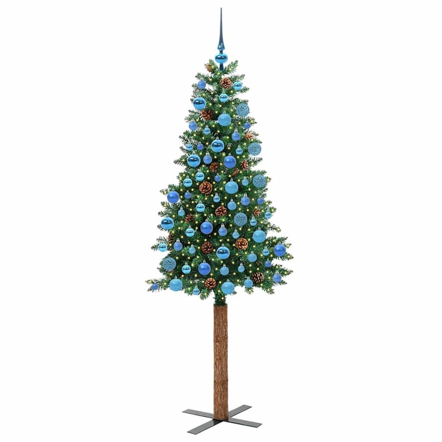 Thumbnail - vidaXL Schlanker Weihnachtsbaum mit 300 LEDs mit Ständer Grün 180 cm 3394871