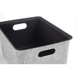 Kobolo Regalkorb Aufbewahrungskorb Set Filz Schwarz Grau 3 Größen