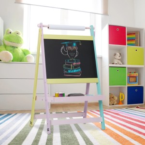 Relaxdays Kindertafel MDF Bunt Mit Papierrolle 90 cm x 56 cm x 42 cm 3,9 kg