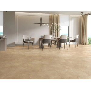Verlegter Classen Designboden HydroClick Fliese WR Beige im Wohnraum.