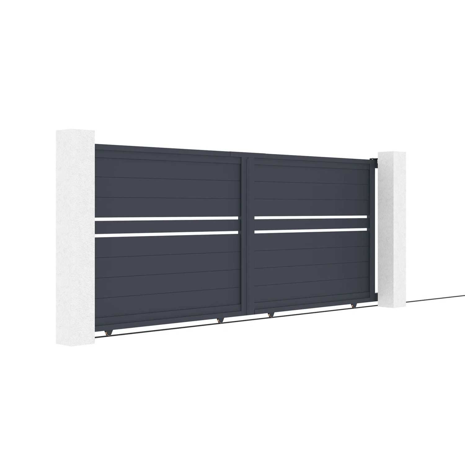 Casanoov Schiebetor Cimone, 3,5 m breit, aus Aluminium mit Motorisierung.
