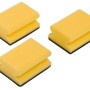 3er-Pack Topfschwämme mit gelber Schwammseite und schwarzer Scheuerseite für die Küchenreinigung.