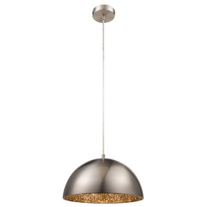 Globo Pendelleuchte Okko, Nickel matt, im Industrie-Look. Pendellampe für den Innenbereich.