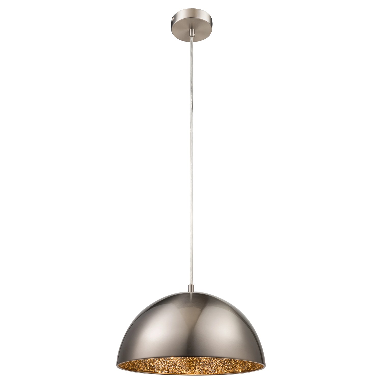 Globo Pendelleuchte Okko, Nickel matt, im Industrie-Look. Pendellampe für den Innenbereich.