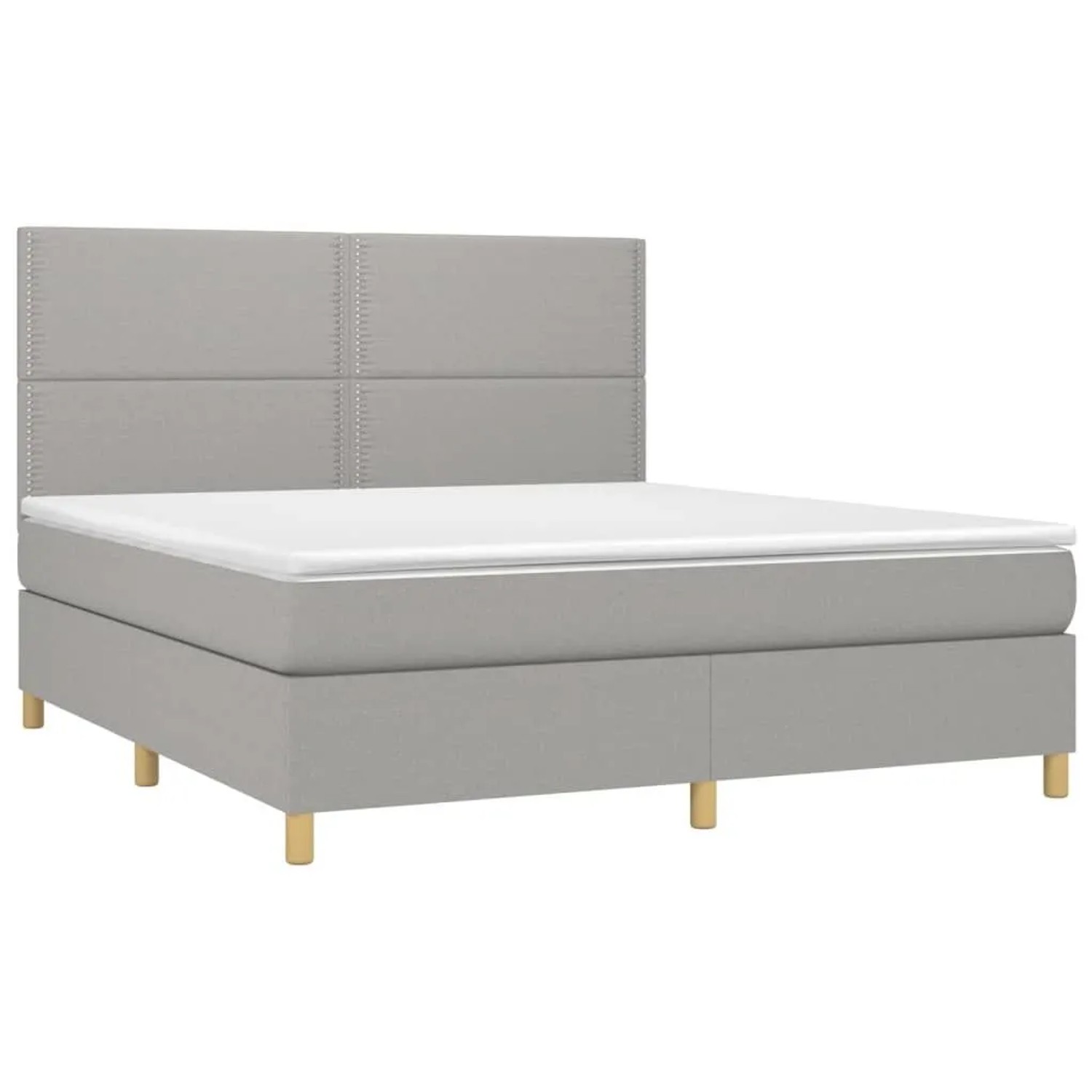 vidaXL Boxspringbett mit Matratze & LED Hellgrau 180x200 cm Stoff 3135373 günstig online kaufen