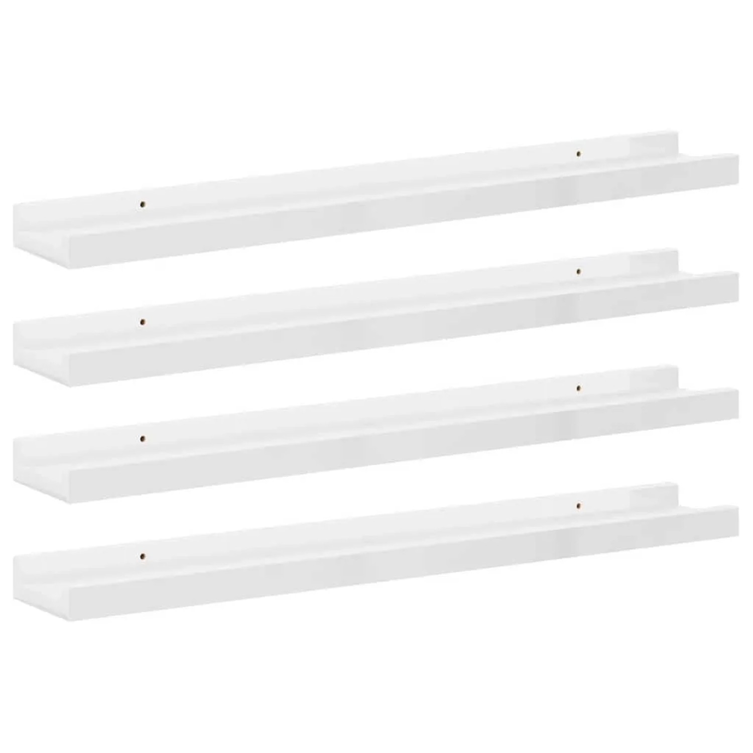 vidaXL Wandregale 4 Stk Hochglanz-Weiß 60x9x3 cm 326654