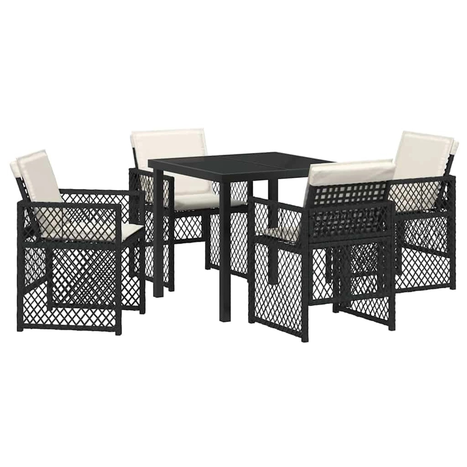 vidaXL Garten Essgruppe 5-Tlg Schwarz Poly Rattan 3380617 günstig online kaufen