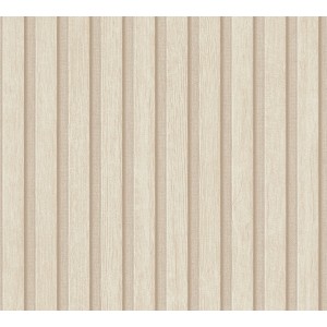 A.S. Création Vliestapete mit Holzpaneel-Optik in Creme-Beige. Dekorative Tapete mit Holzstruktur.