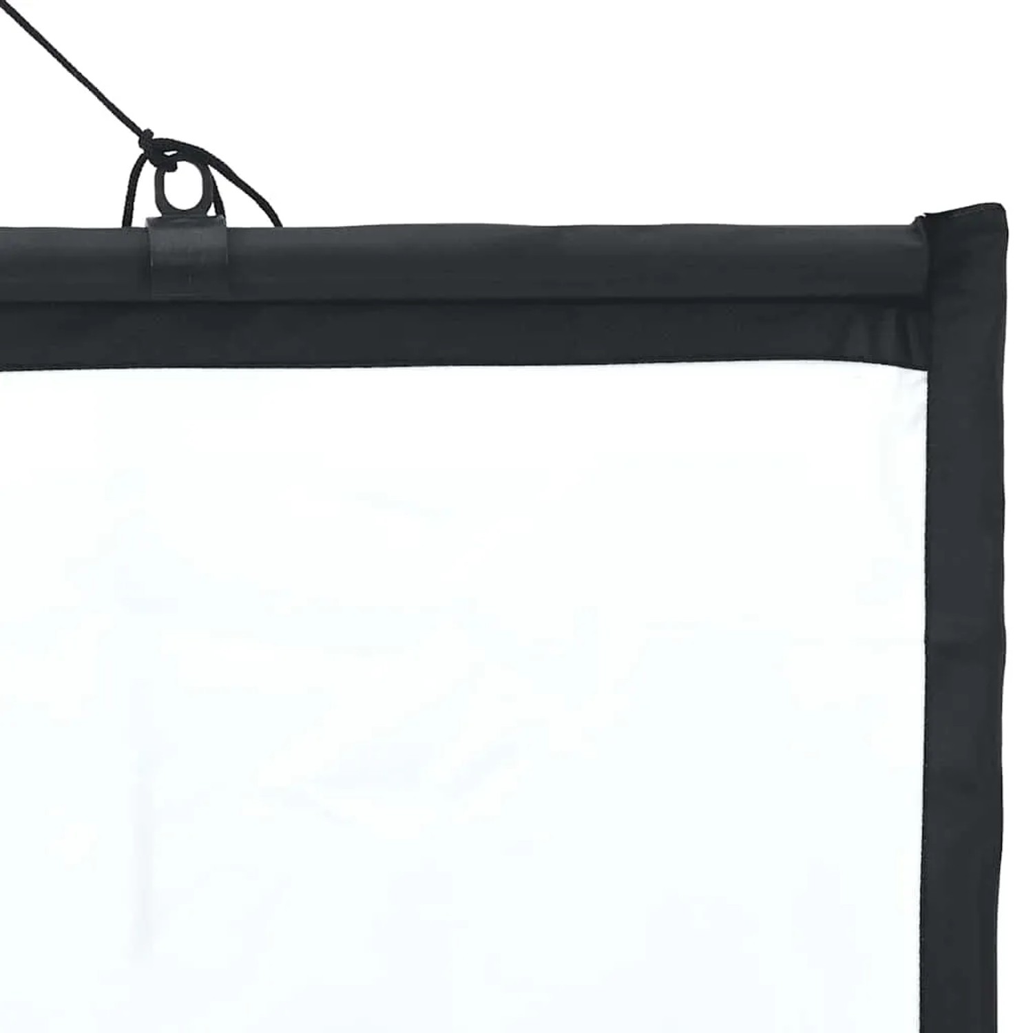 Detailansicht der vidaXL Projektionsleinwand 67 Zoll mit schwarzem Rand.
