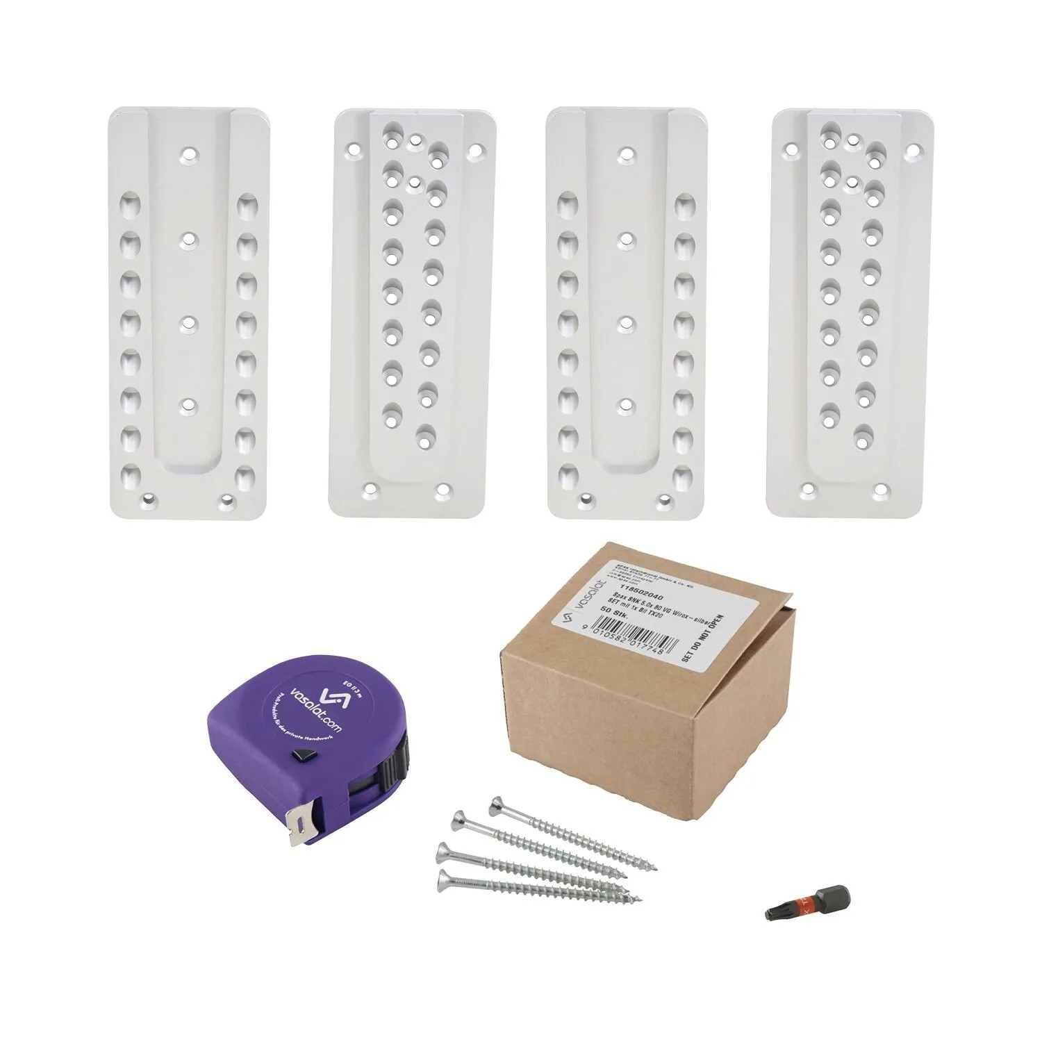vasalat Set HVP Schwerlastverbinder 80x220x12 mm mit Spaxschrauben T-Star Plus & Bit TX20