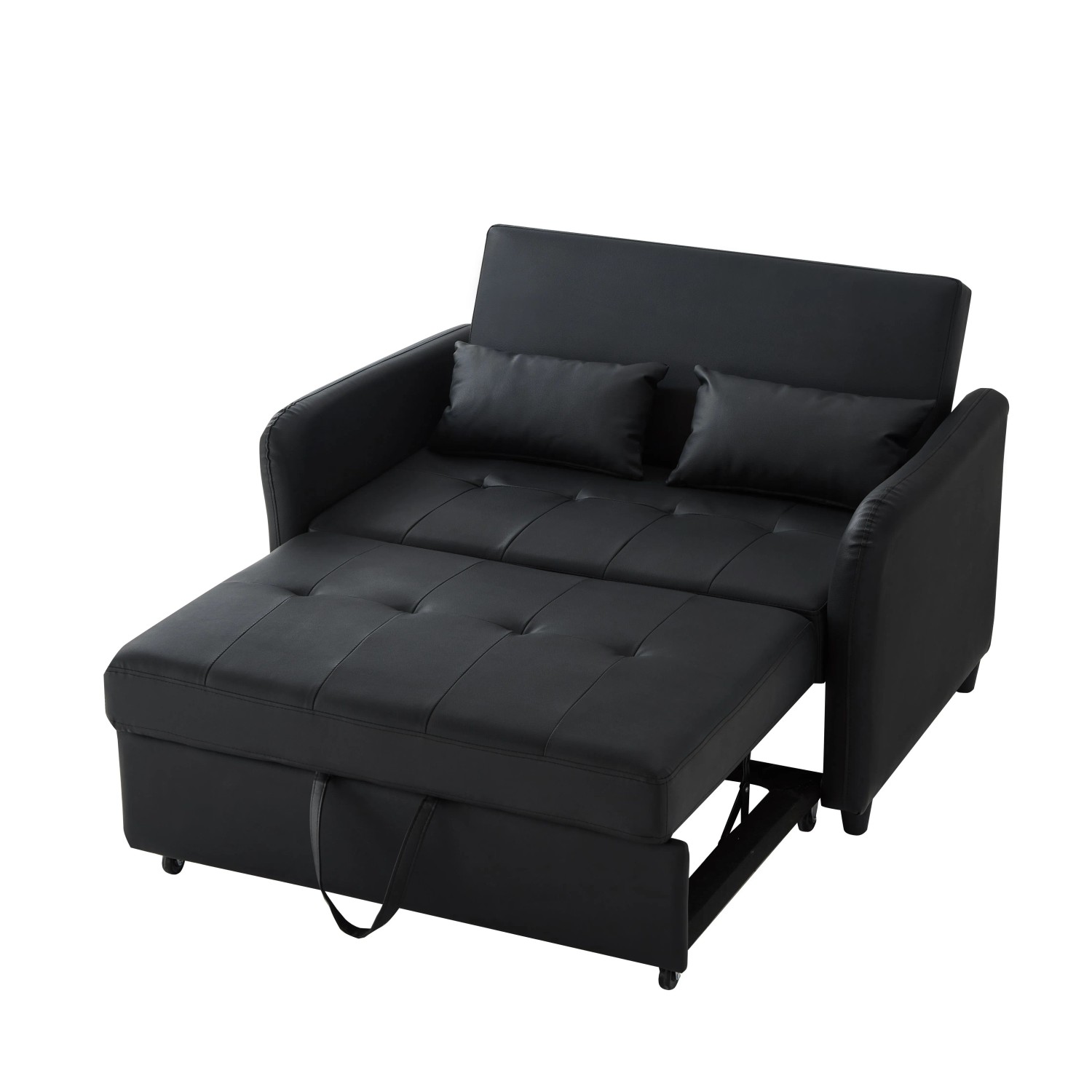 Merax Schlafsofa 2 Sitzer PU Material Ausziehbar