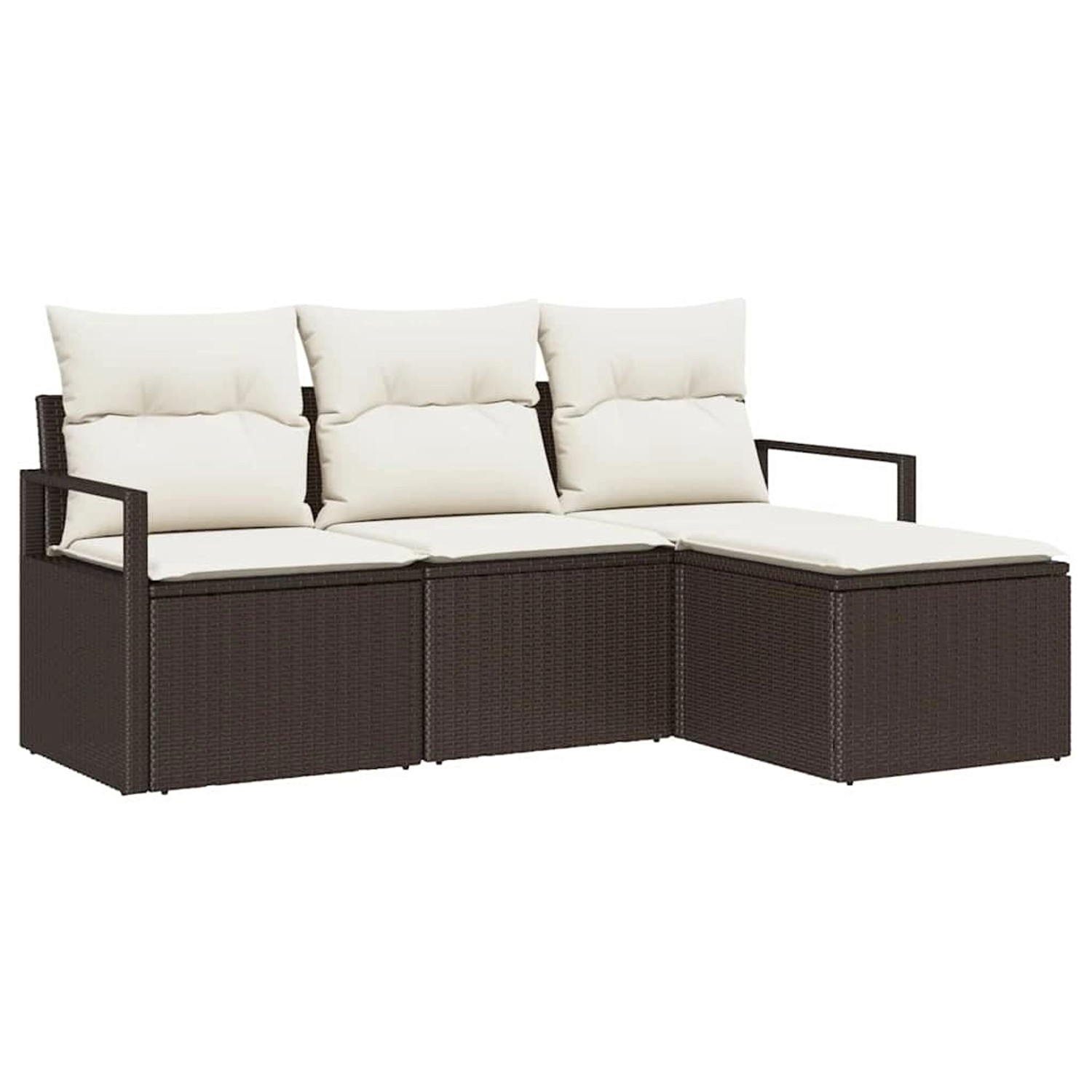 vidaXL Garten-Sofa-Set 4-Tlg Braun Poly Rattan 3346328 günstig online kaufen