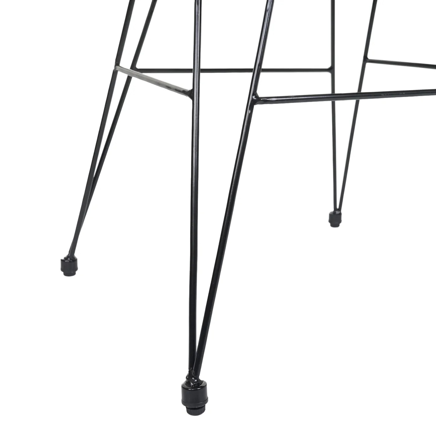 Detailaufnahme des Stahlgestells vom Beistelltisch der MCW Poly-Rattan Lounge-Garnitur.