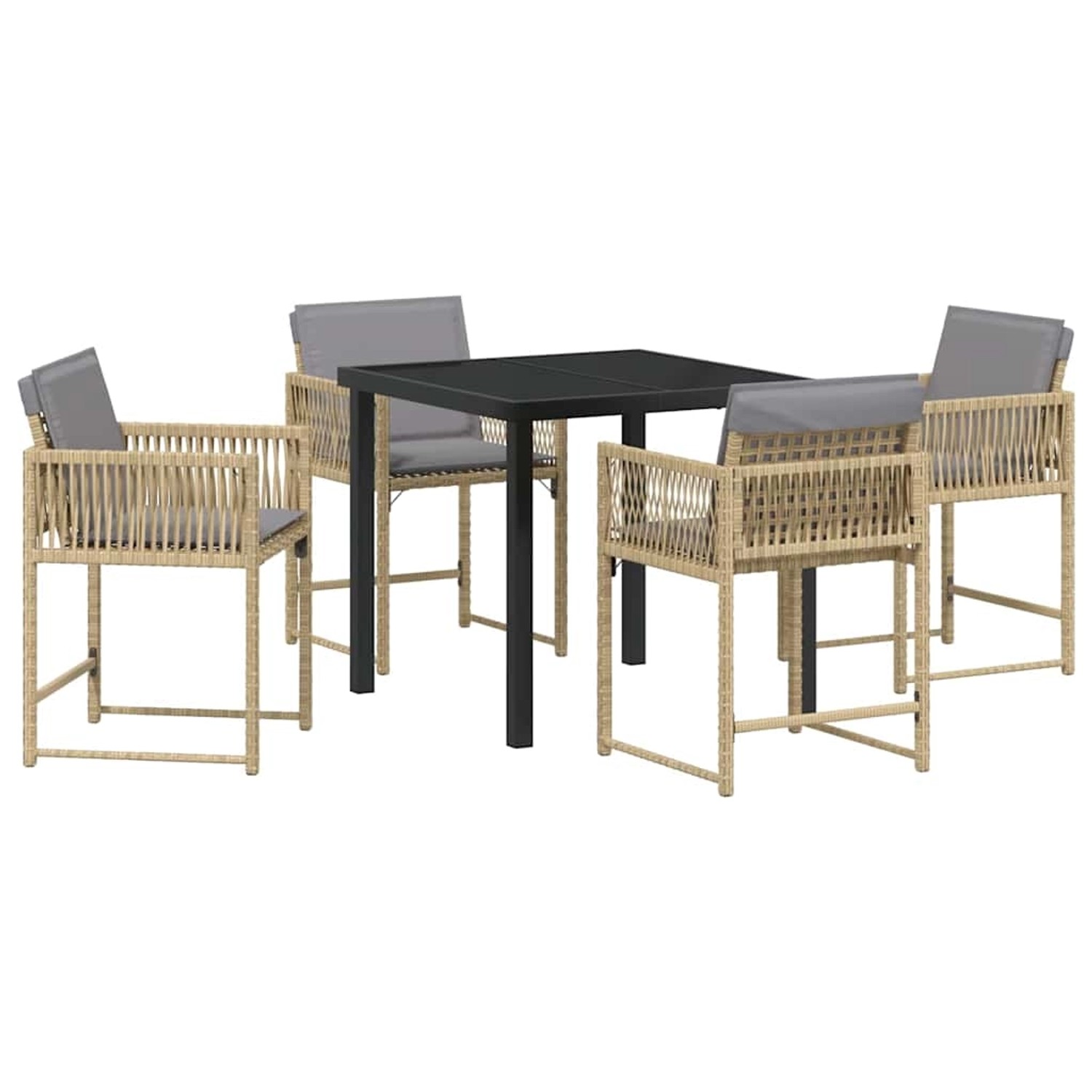 vidaXL Garten Essgruppe 5-Tlg Beige Poly Rattan 3380765 günstig online kaufen