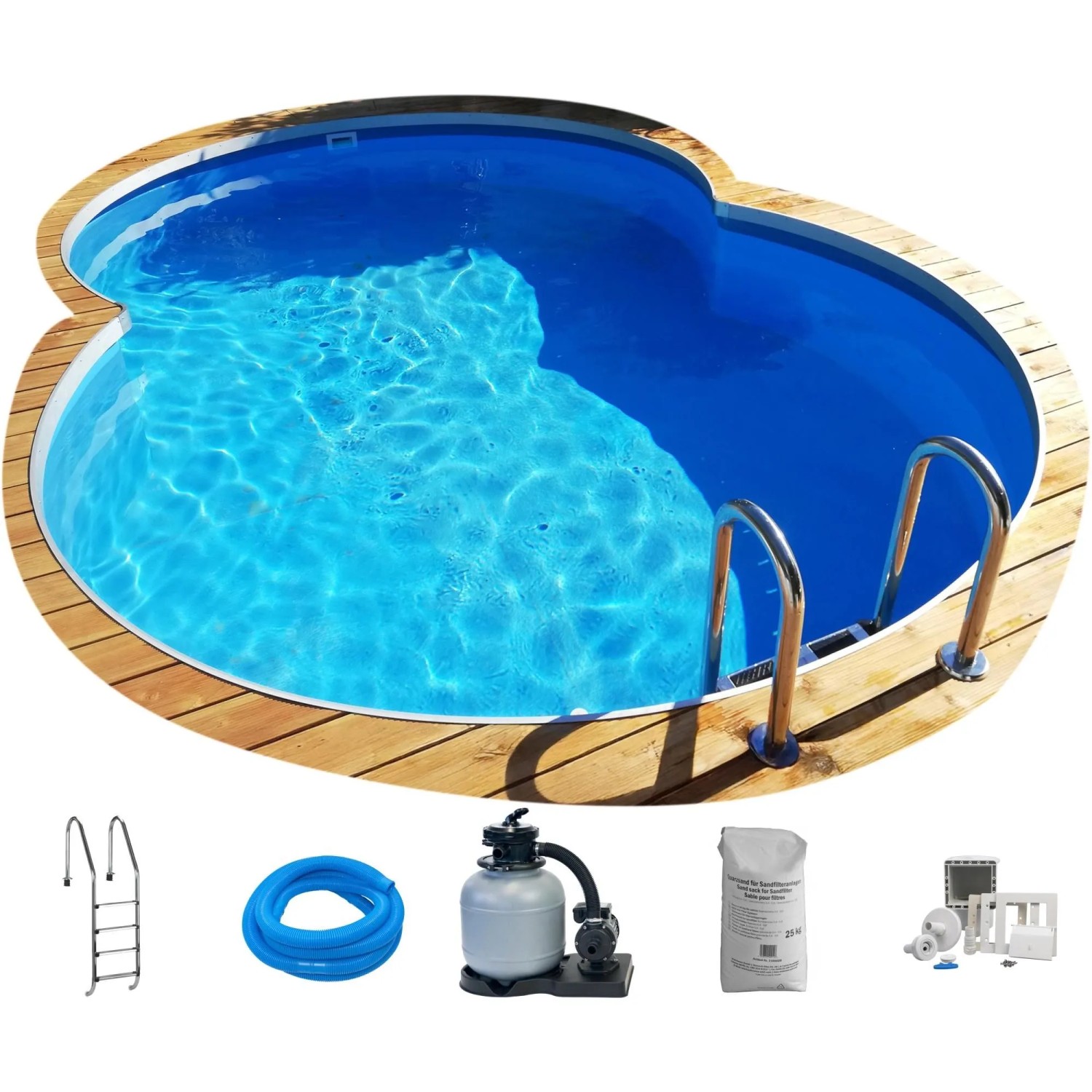Summer Fun Stahlwand Pool-Set CANNES Tiefb. Achtf. 625 x 360 x 150cm