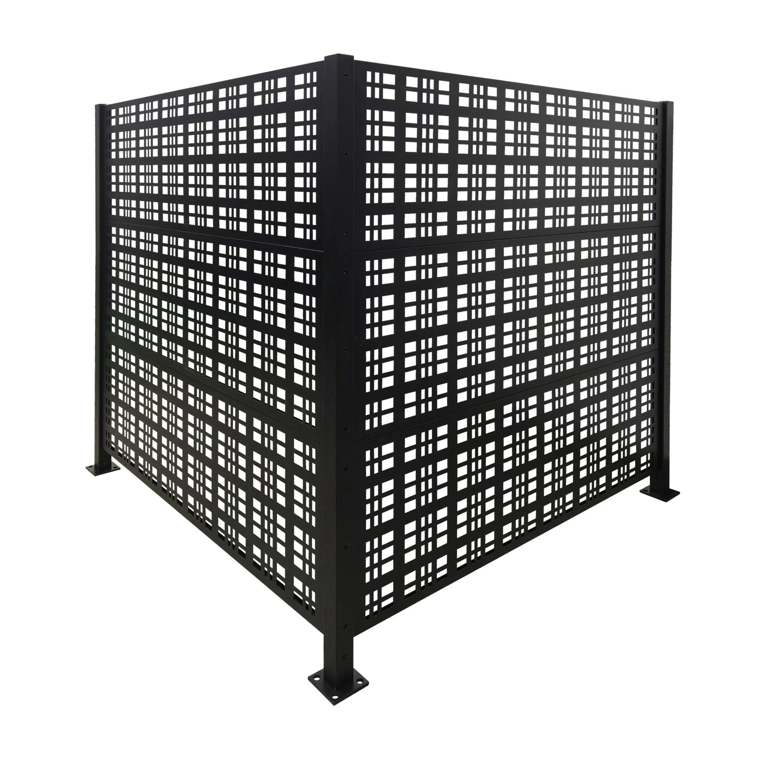 Relaxdays Mülltonnenverkleidung Eisen Schwarz 120 cm x 120 cm x 4 cm