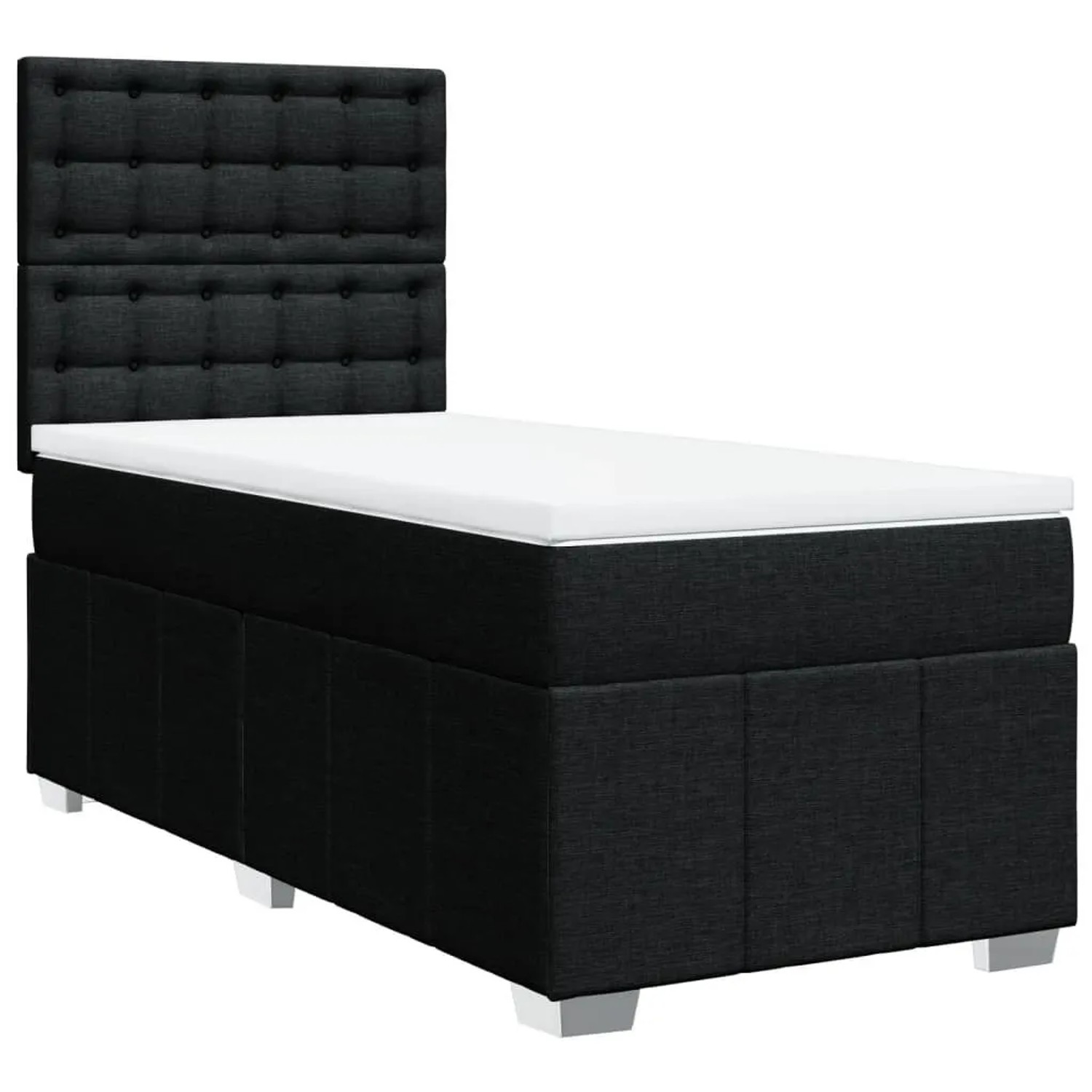 vidaXL Boxspringbett mit Matratze Schwarz 90x190 cm Stoff 3291539 günstig online kaufen