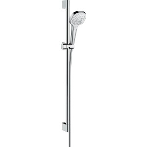 Hansgrohe Croma Select E Brauseset Multi, Brausestange 90cm, Weiß/Chrom. Handbrause mit drei Strahlarten.