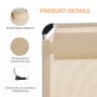 Detailansicht der Outsunny Gartenliege in Beige mit Kopfkissen und atmungsaktivem Textilbezug.