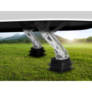 Calima Stützplatten, 4er Set, unter Wohnwagenstützen auf Rasen. Stapelbare Kunststoffplatten für Autoanhänger.