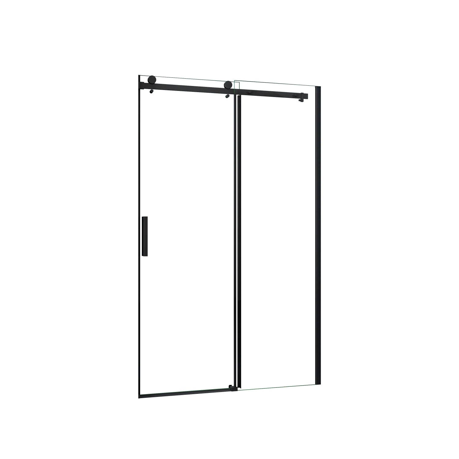 Duschparadies Duschtür Schiebetür 120 x 200cm Nischentür 8mm Nano Glas Dusche Rollen Struktur Schwarz