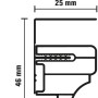 Grosfillex Hohlkehlprofil, weiß, klippbar, für Paneele 8-10 mm, Detailansicht mit Maßen.