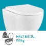 Weißes, spülrandloses baliv Wand WC-Set Kingston mit Soft-Close-Sitz.