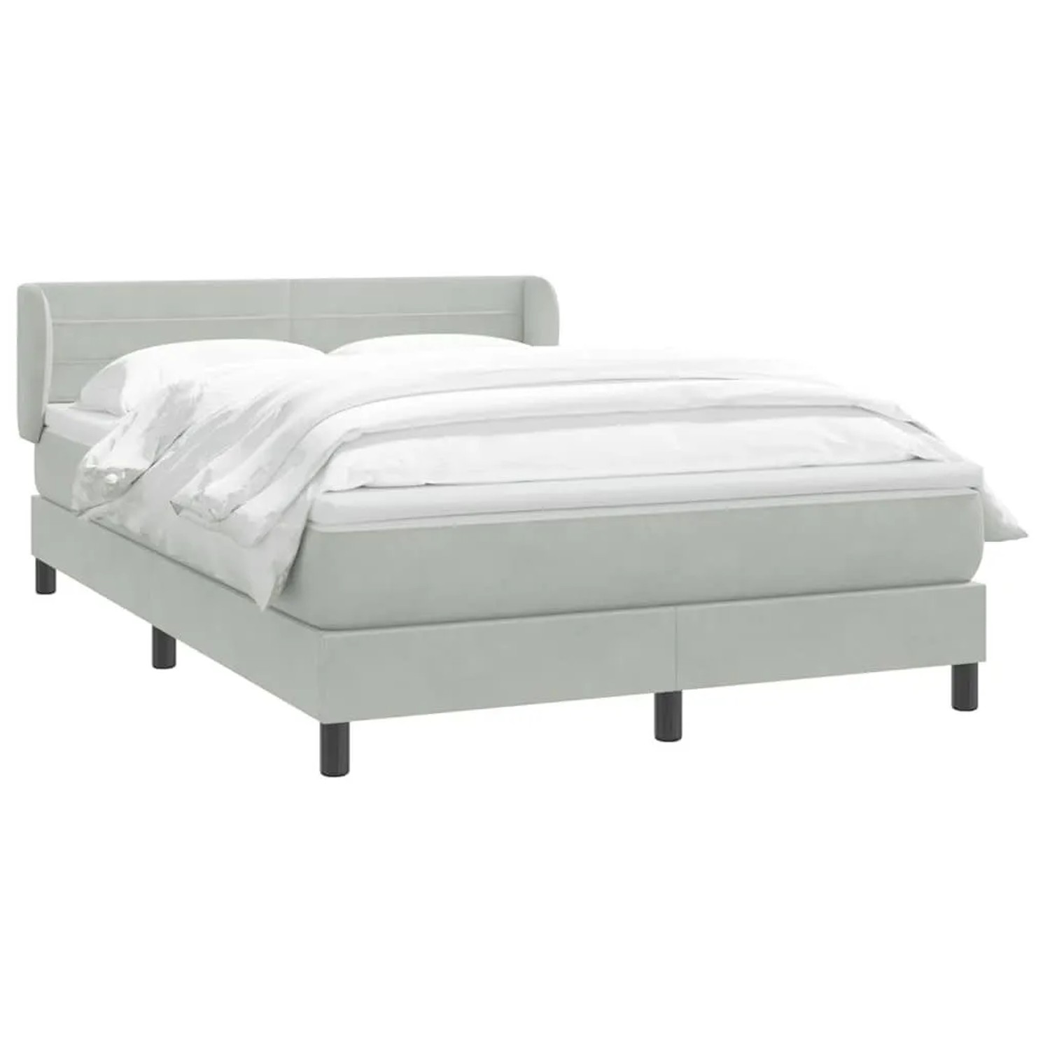 vidaXL Boxspringbett mit Matratze Hellgrau 160x210 cm Samt 3317613 günstig online kaufen