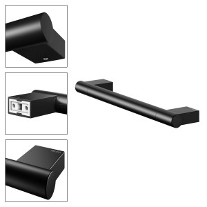 Keuco Haltegriff Plan Black Selection, 35cm, schwarz-matt. Badaccessoire für mehr Sicherheit.