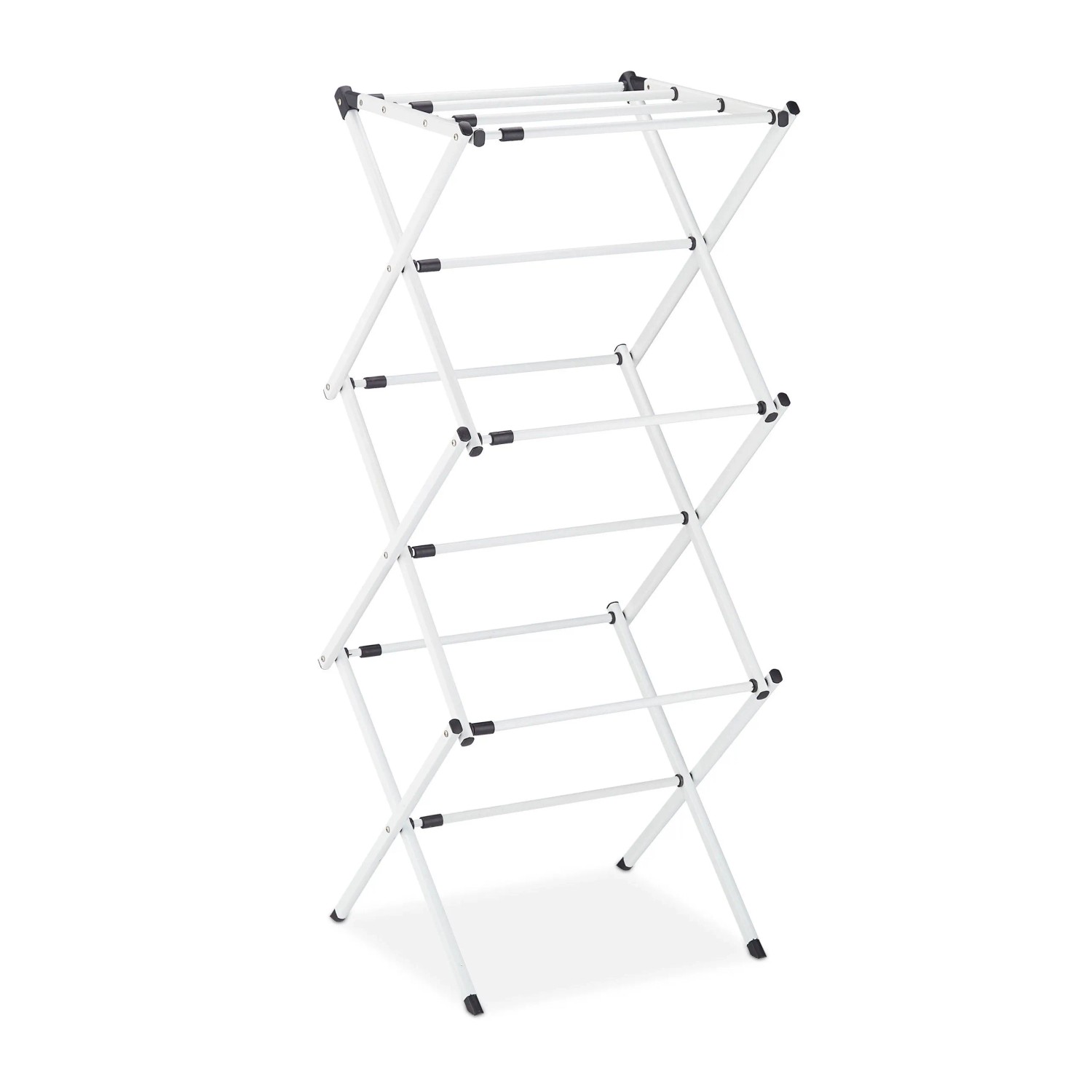 Relaxdays Wäscheständer Eisen Weiß Klappbar Ausziehbar 106 cm x 43-74 cm x 38 cm 2 kg