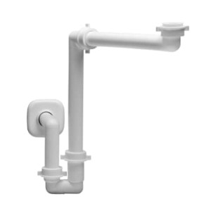 Kronenbach Raumsparsiphon, 1 1/4 Zoll, weiß, für Waschtisch und Möbel, platzsparend.