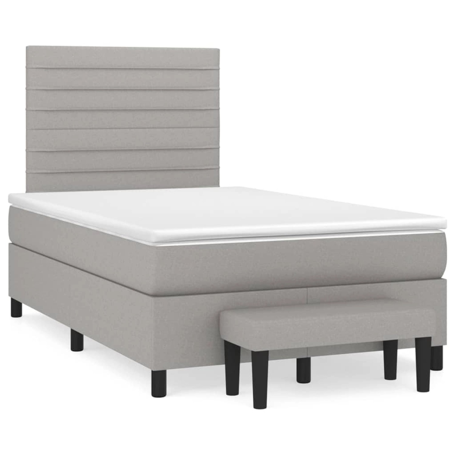 vidaXL Boxspringbett mit Matratze Hellgrau 120x200 cm Stoff1394670 günstig online kaufen