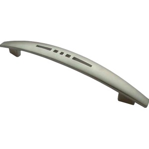 Möbelgriff 1485, vernickelt-schwarz, aus Metall mit Lochabstand 128 mm.