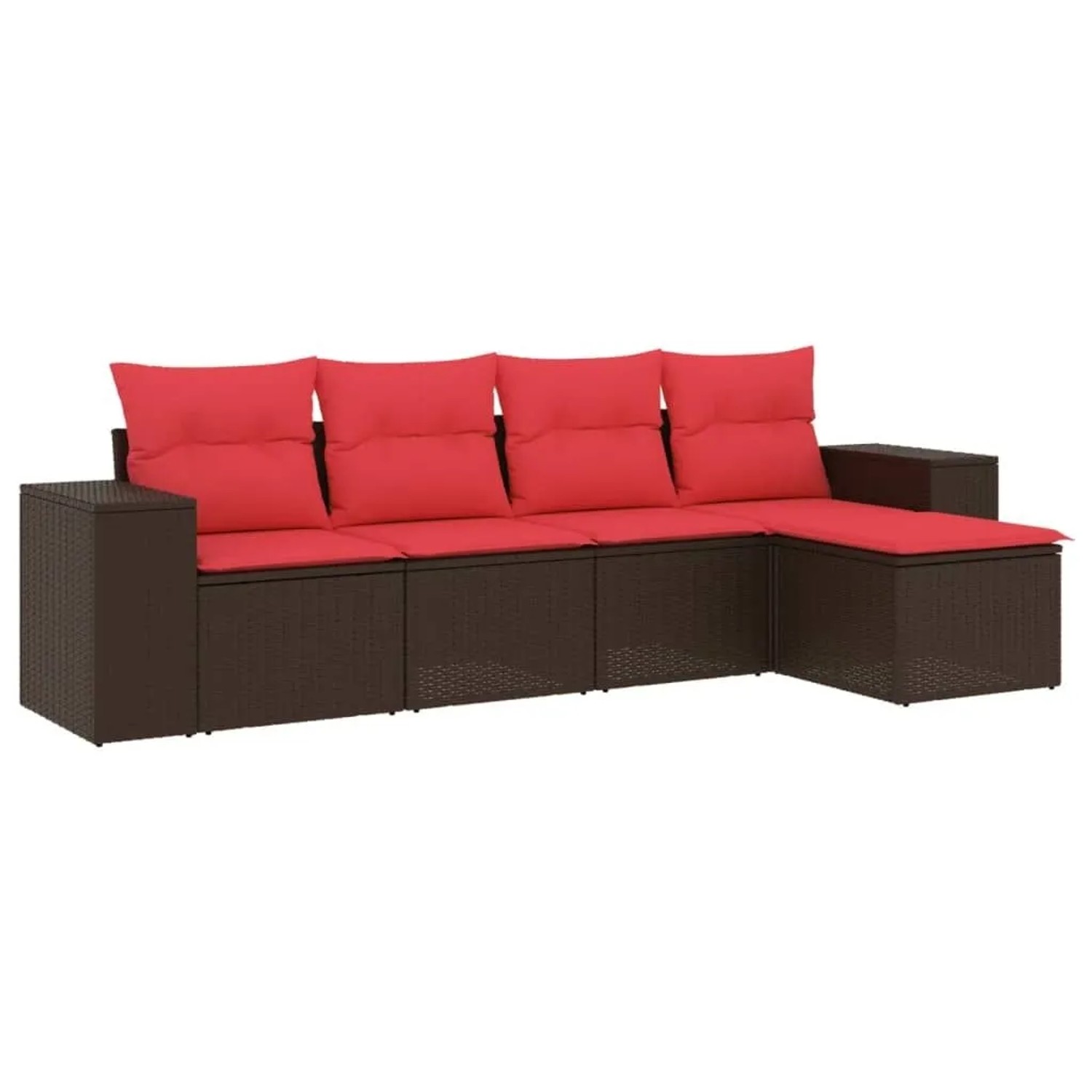 vidaXL 5-Tlg Gartensofa-Set mit Kissen Braun Polyrattan 3222493 günstig online kaufen