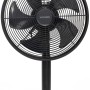 Schwarzer Vasner Tischventilator Ventury T aus Metall mit 5 Rotorblättern und 3 Stufen.
