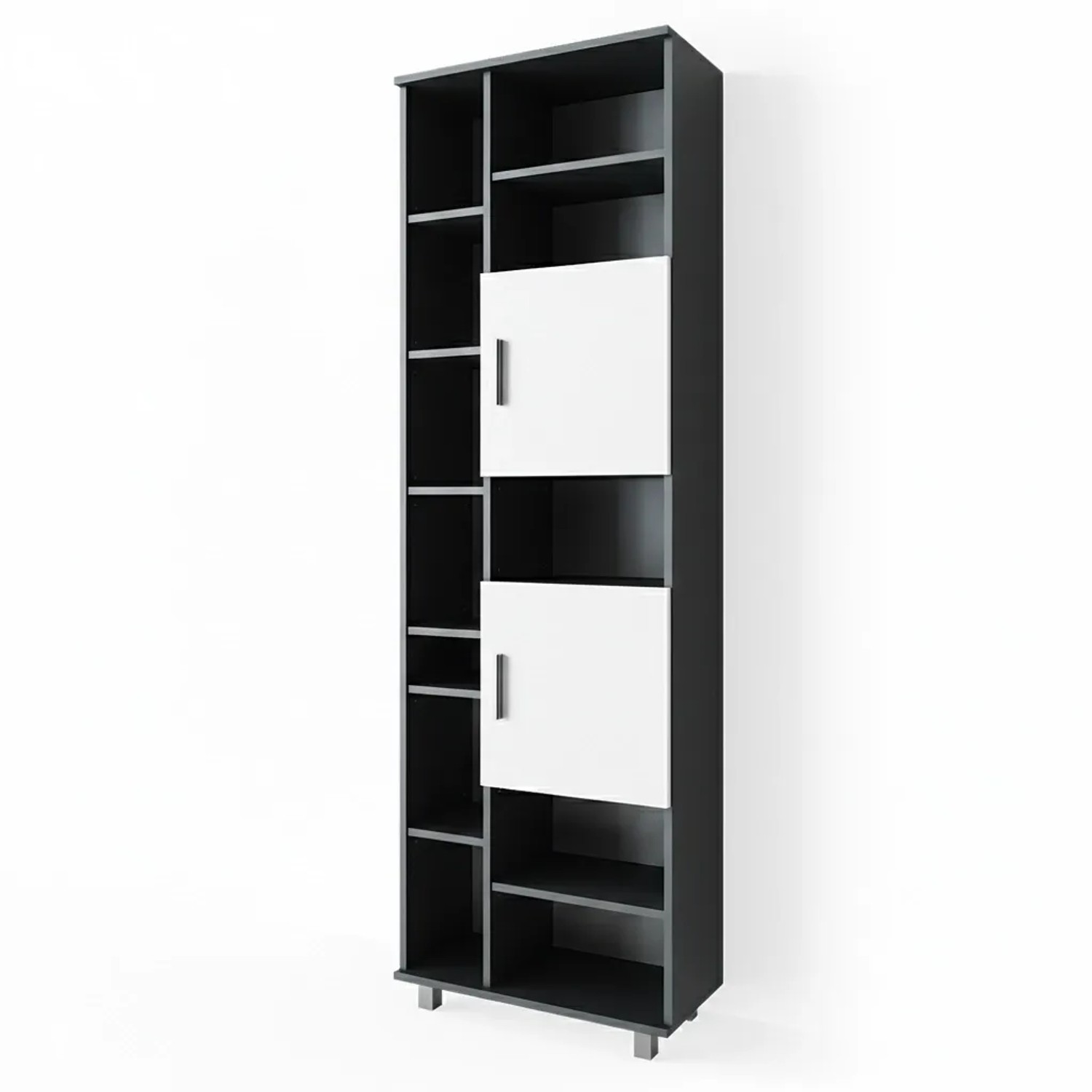Vicco Badschrank Ilias Anthrazit Weiß 60 x 190