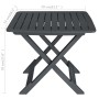 vidaXL Bistro-Set, 3-teilig, klappbar, anthrazit. Gartenmöbel aus Kunststoff, ideal für Balkon und Terrasse.