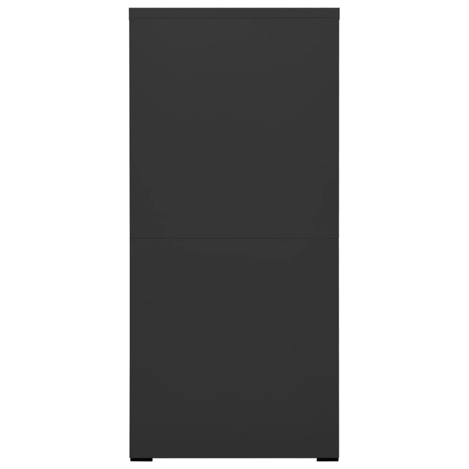 Anthrazitfarbener vidaXL Aktenschrank aus Stahl mit vier Schubladen.