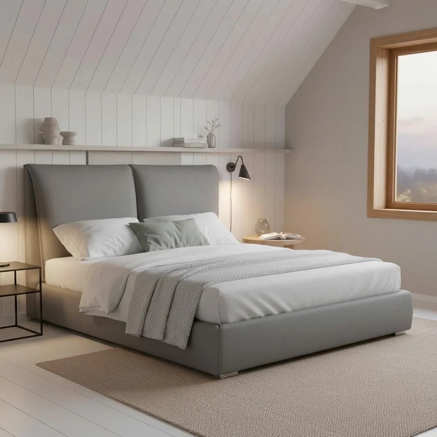 Bessagi Home Polsterbett Sophie Grau ca. 180x200 cm