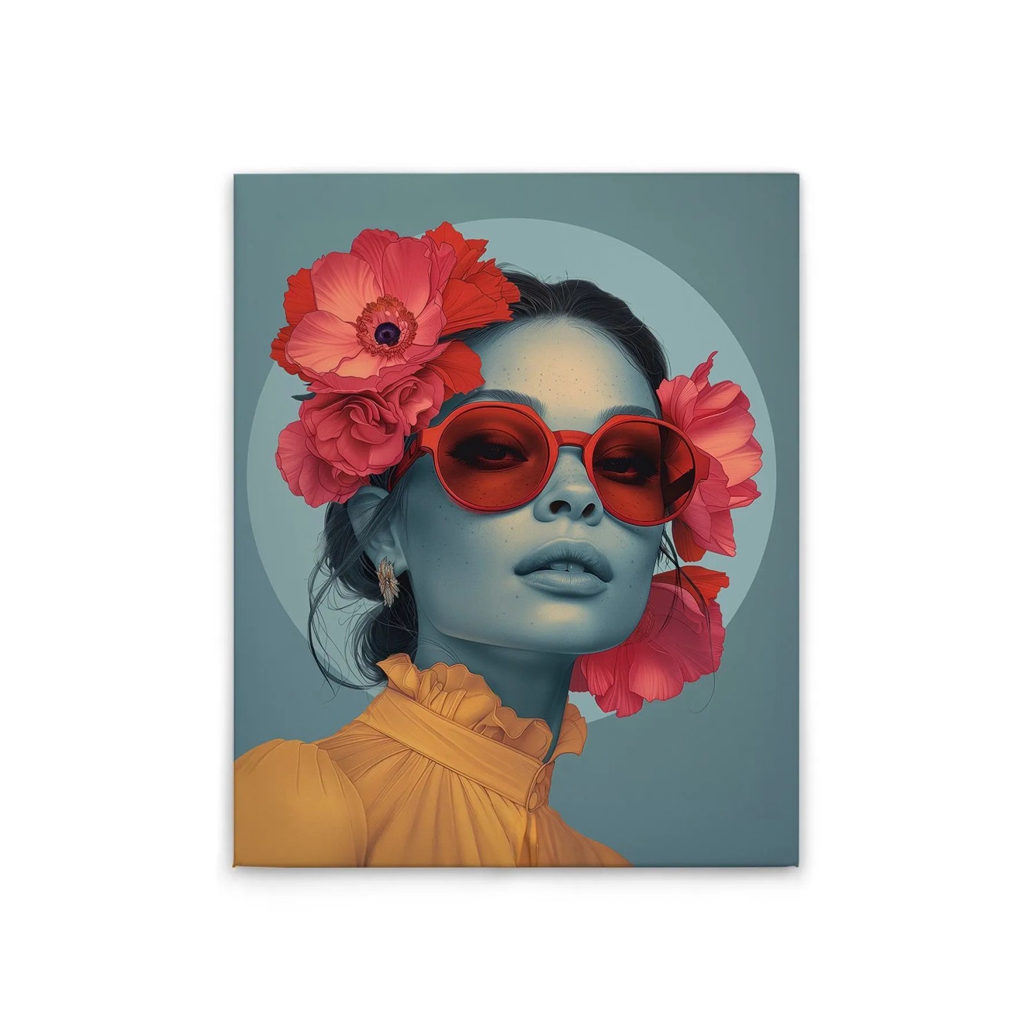 Tadessi Leinwandbild - M1-No.51802 - Flowergirl Retro - 40 x 50 cm - Querformat