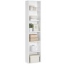 Weißes Songmics Bücherregal Custos mit 6 Ebenen, 24x40x178,5 cm, für Wohnzimmer, Esszimmer oder Schlafzimmer.