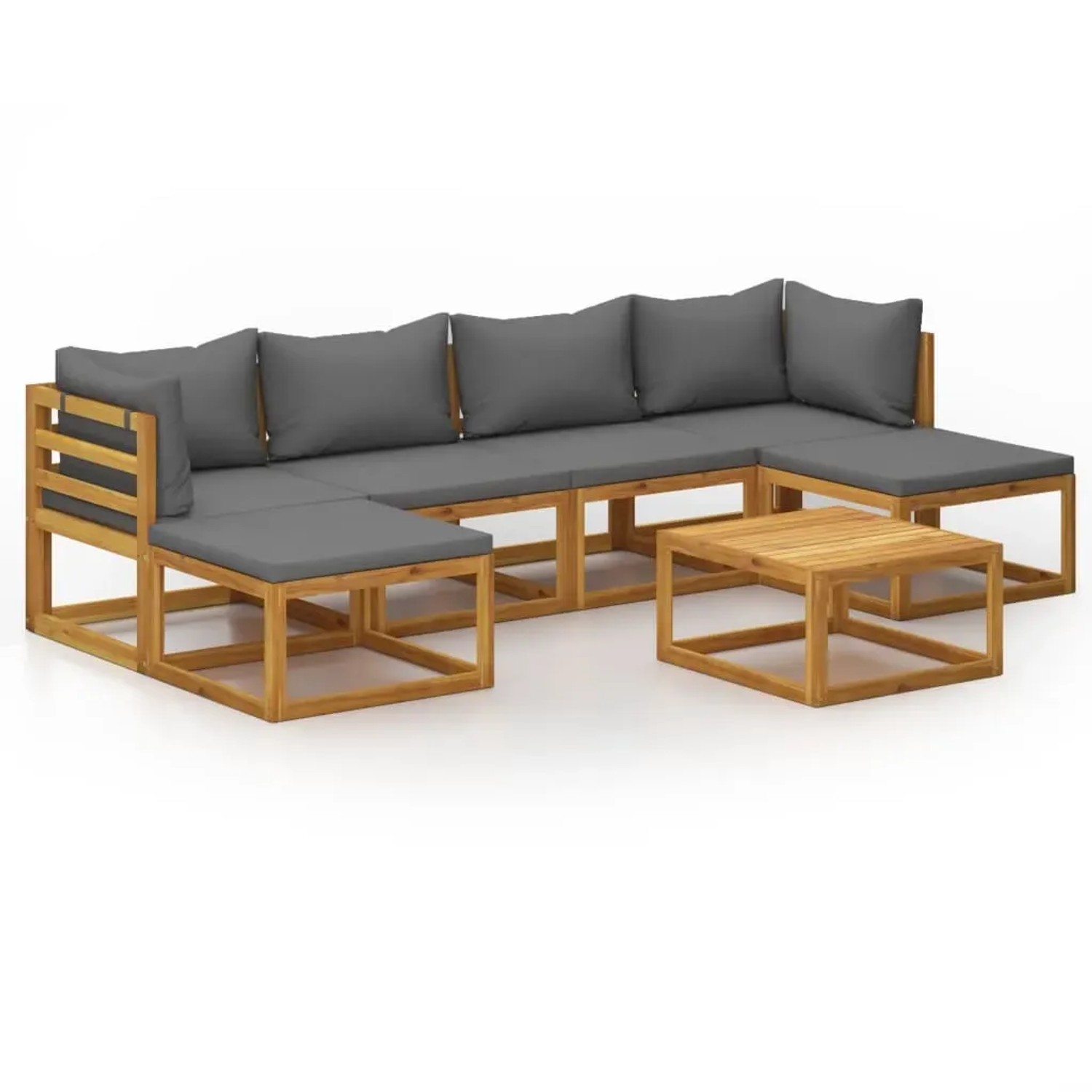 vidaXL 7-Tlg Garten-Lounge-Set mit Auflagen Massivholz Akazie 3057621