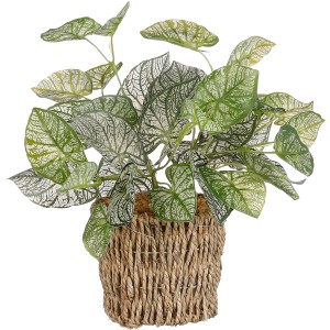 Mica Decorations Kunstpflanze Begonie im Korb, Ø 12x33cm, detailgetreue Deko für Innenräume.