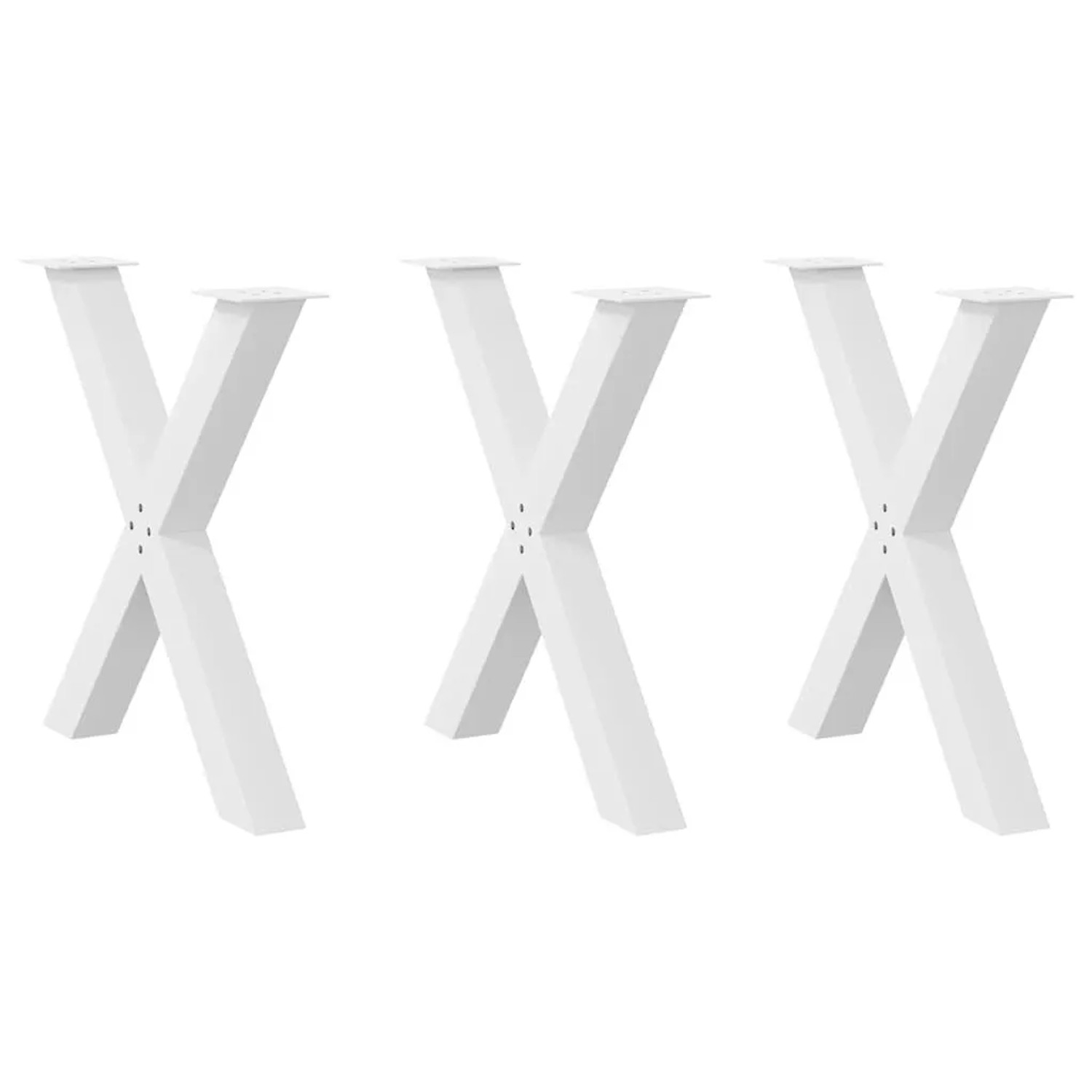 vidaXL Esstischbeine X-Form 3 Stk Weiß 70x72-73 cm Stahl 4012989