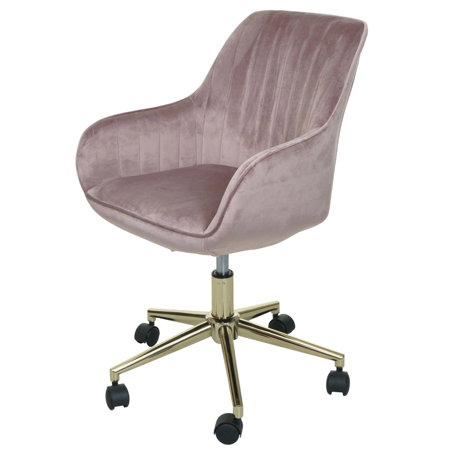 MCW Bürostuhl J62 Samt mit Armlehne Rosa günstig online kaufen