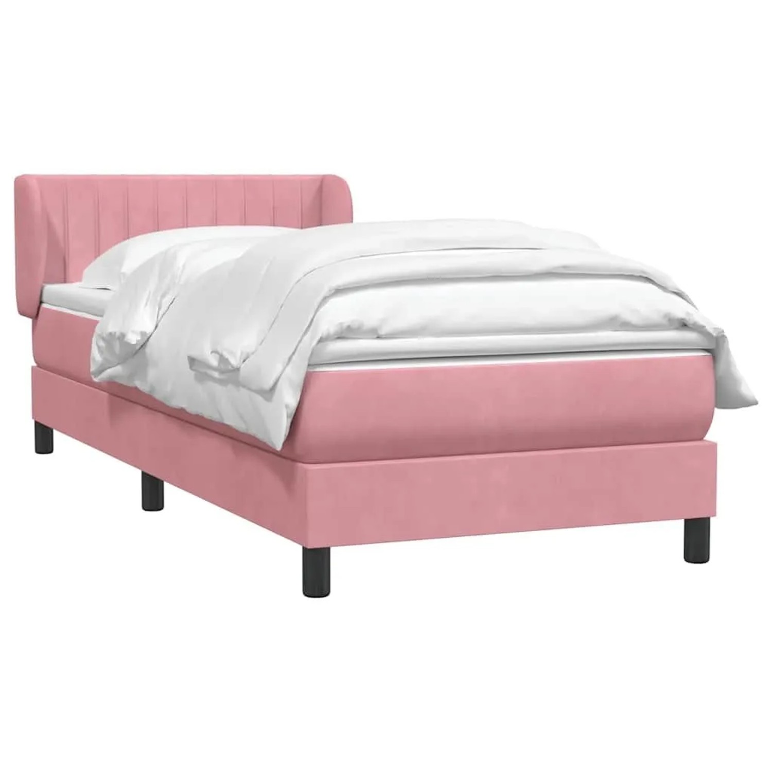 vidaXL Boxspringbett mit Matratze Rosa 90x220 cm Samt 3317726 günstig online kaufen
