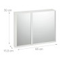 Relaxdays Spiegelschrank 2-türig MDF Glas Weiß Höhenverstellbar 50 cm x 65 cm x 15,5 cm 10,9 kg_4