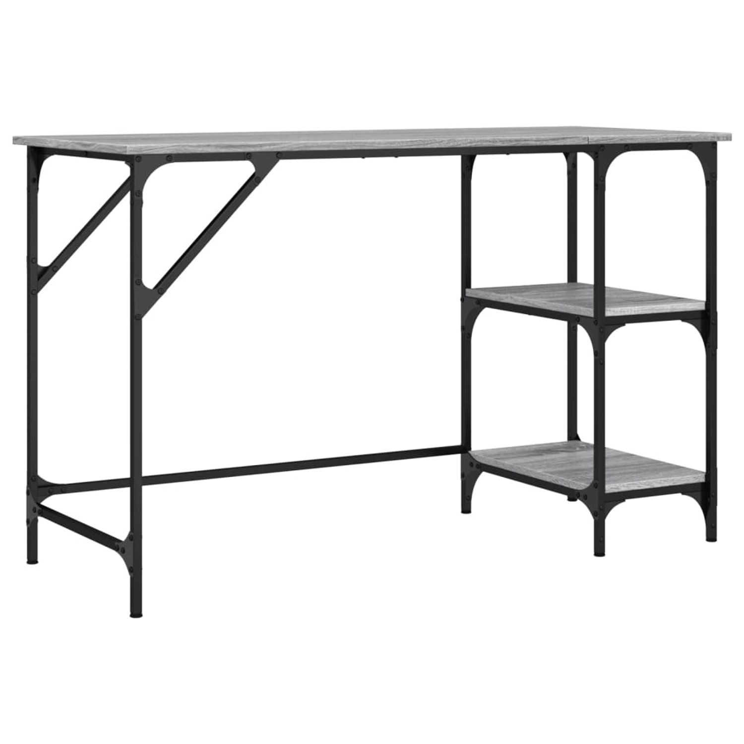 vidaXL Schreibtisch Grau Sonoma 120x50x75 cm Metall Holzwerkstoff 845324 günstig online kaufen